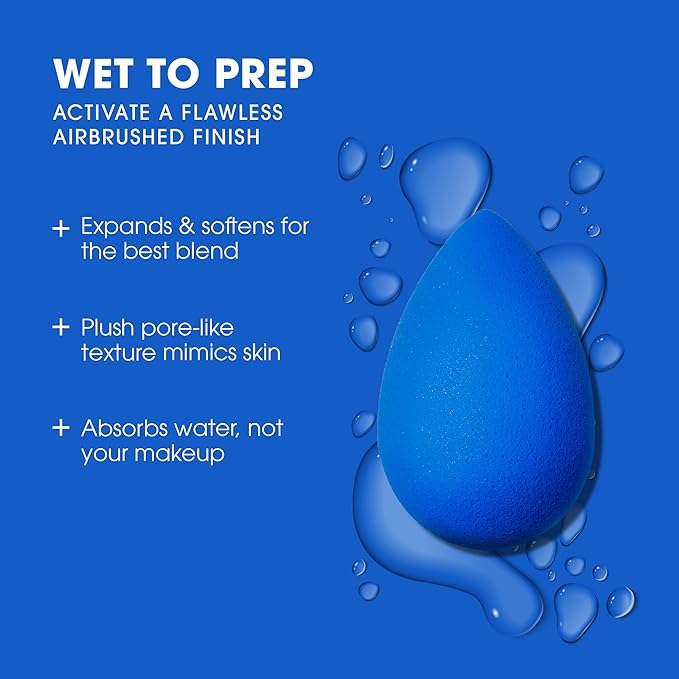 Beautyblender® | Sapphire Beauty Blender Makeup Sponge, Super-Soft Foam Easily Blends Foundations, Powders & Creams, Made in USA, Reusable, Washable, Streak Free Application, Vegan, Cruelty Free-Velvo Beauty