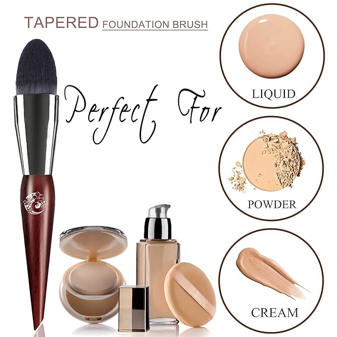 ENERGY Concealer Brush,Tapered Kabuki Foundation Makeup Brush for Under Eye Concealing Blending Liquid Cream Setting Powder Make Up for Full Coverage Cosmetic Applicator Soft Dense Makeup Tool-Velvo Beauty