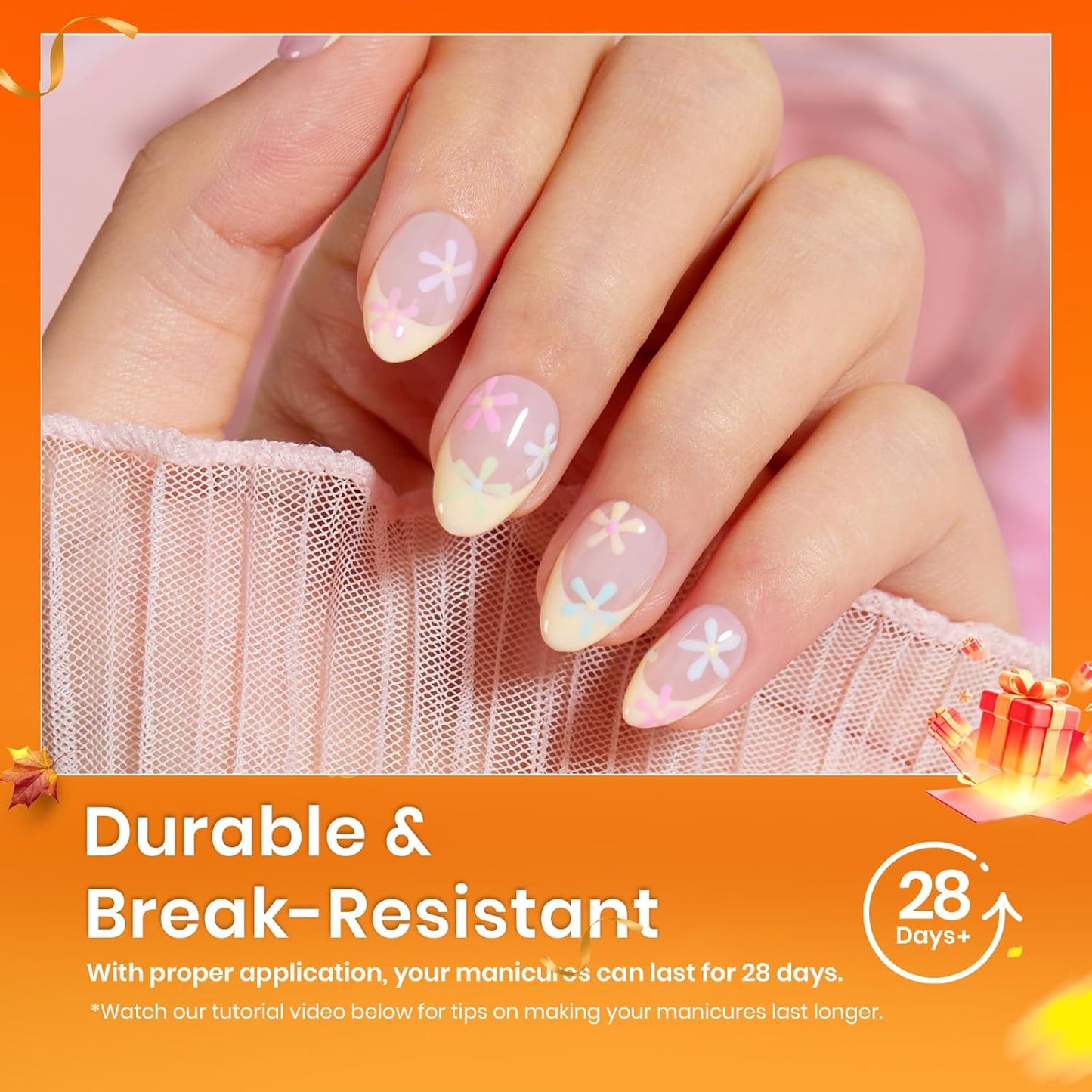 Beetles Extra Short Almond Nail Tips, 12 Sizes 288 PCS Pre-Shaped Clear Full Cover Etch Gel Nail Tips Clear Acrylic Nails Glue on Nails for Girls Women Nail Art Design,Nail Glue Needed-Velvo Beauty