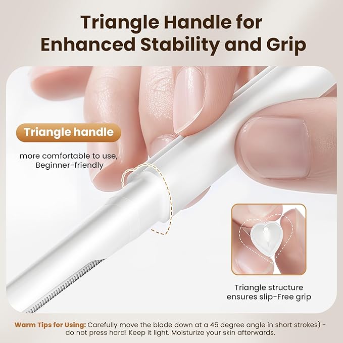 Dermaplaning Tool for Face Eyebrow Razor, Includes 2 Dual End Razors and 20 Blade Refills Exfoliating Face Razors for Women Facial Razor for Peach Fuzz and Eyebrow Starter Kit-Velvo Beauty