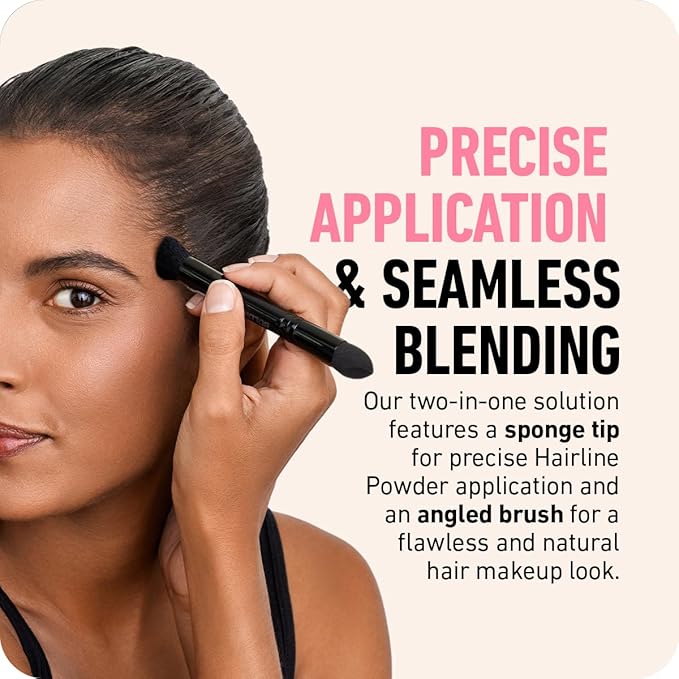 BOLDIFY Dual-Ended Hairline Powder Brush - Precision Makeup Brush Set with Sponge Tip for Seamless Blending - Ideal as a Concealer Brush, Hair Contour Brush, and Root Touch Up-Velvo Beauty