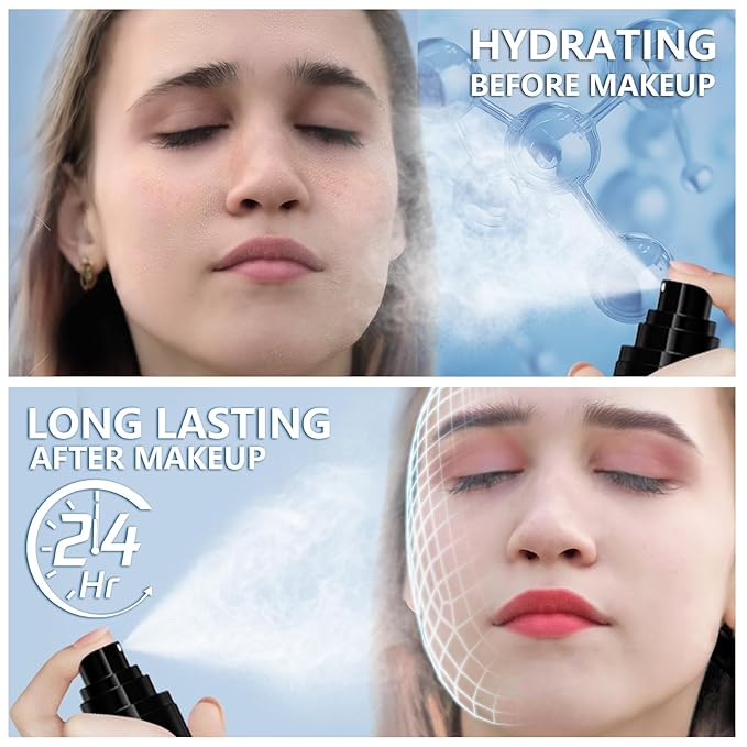 AMIIR Makeup Setting Spray, Waterproof Finishing spray, Long Lasting Lock Face Fixing Mist, Hydrate Before Makeup Matte Oil Control Lightweight Refreshing-Velvo Beauty