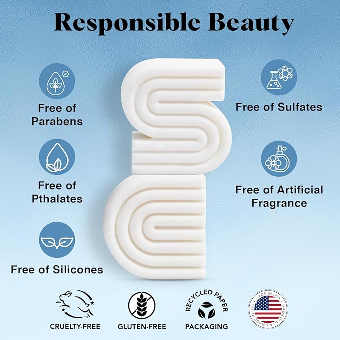 Kitsch 2-in-1 Ultra Sensitive Shampoo Bar & Body Wash + Conditioner Bar & Shaving Soap – Fragrance-Free Bar Soap for Sensitive Skin & Scalp - For Healthy, Radiant Hair and Skin - Made in USA – 2pcs-Velvo Beauty