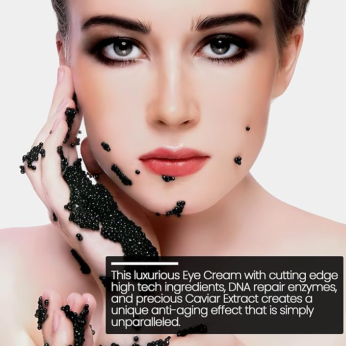 Black Caviar Under Eye Cream – Anti Aging Skin Care Moisturizer Cream | Instant Hydrating, Collagen Puffiness and Bags Reducer, Wrinkles Repairing & Circle Remover Treatment-Velvo Beauty