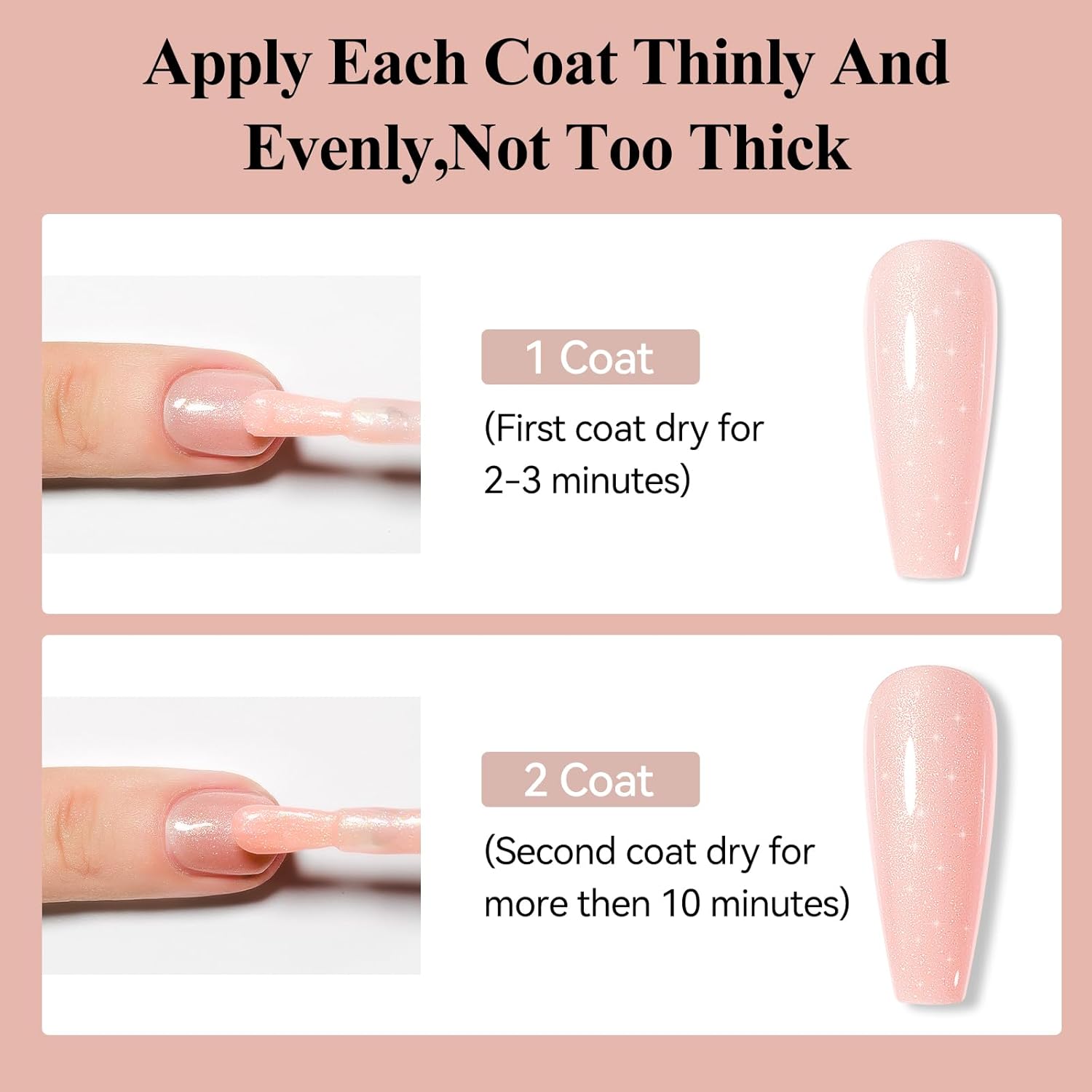 Nail Polish, Air Quick Dry, Light Pink Shimmer Nail Lacquer Non-Gel Nail Art Polish Fast Drying Nail Pigment Oil-based Holographic Fingernail Concealer Polish, 1PC 12ML Long Last-Velvo Beauty