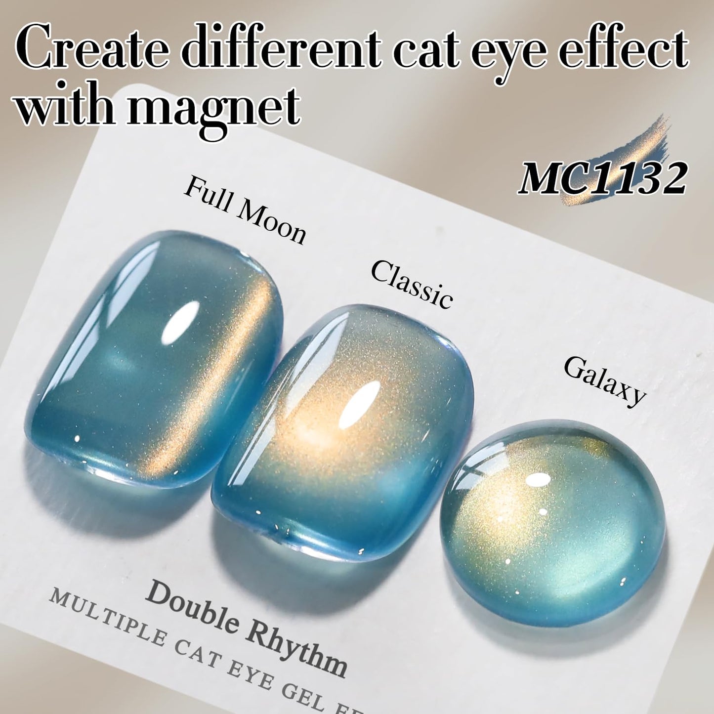 Double Rhythm 15ML Ice Glass Cat Eye Gel Polish with Magnet Holographic Glitter Shimmer Translucent Sheer Color Salon Soak Off Magnetic Nail at Home (SKy Teal-MC1132)-Velvo Beauty