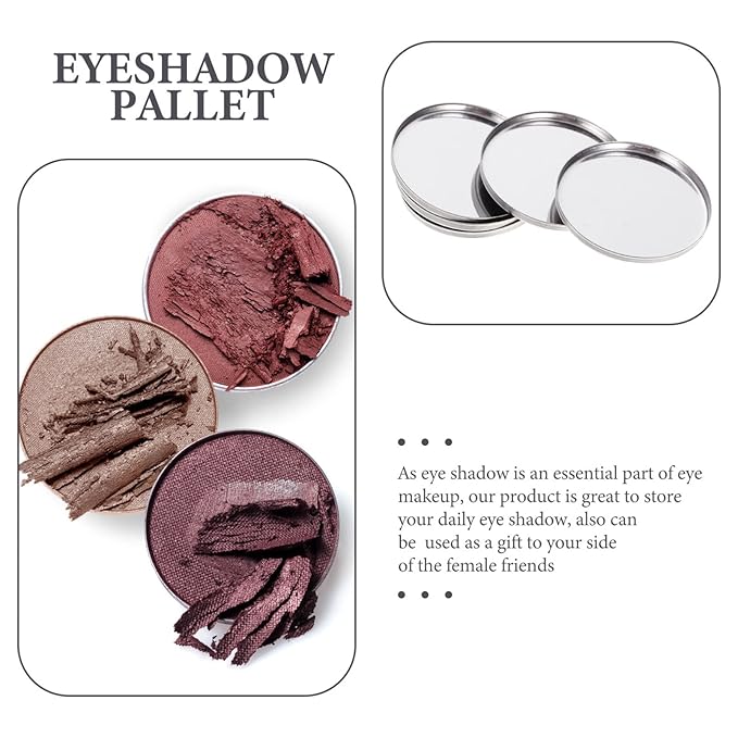 20pcs Metal Makeup Eyeshadow Jars Pan Palettes Tin Lipstick Foundation Single Holder Watercolor Eye Tray Steel Round Blush Pans Magnetic Cosmetic Plate Empty Pigment for-Velvo Beauty