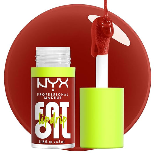 NYX PROFESSIONAL MAKEUP Fat Oil Lip Drip, Moisturizing, Shiny and Vegan Tinted Lip Gloss - Losin Cone-trol (Neutral Nude)-Velvo Beauty