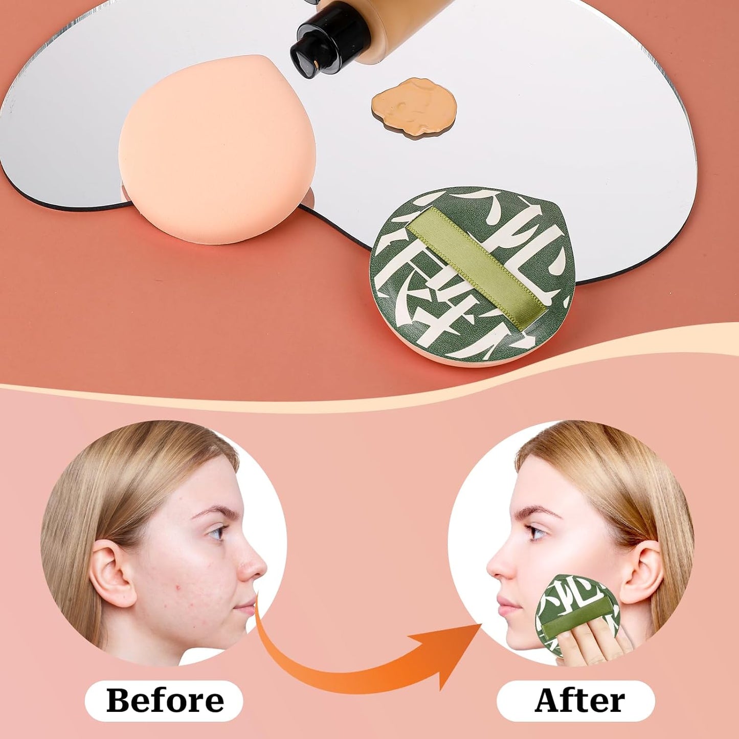 4 PCS Foundation Sponge, Korean Makeup Sponge Puff Teardrop Setting Powder Puff Face Makeup Cushion Puff Soft Beauty Blender Sponge for Concealer Liquid Cream and Powder, Beginner Friendly, Medium-Velvo Beauty