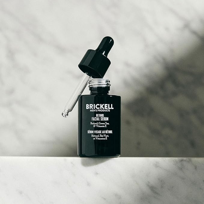 Brickell Men's Retinol Skin Care Serum Treatment For Firming Face Lines & Eye Wrinkles, Deep Hydrating Facial Skincare Serum For Anti-Aging, Fragrance Free, 1 Ounce-Velvo Beauty