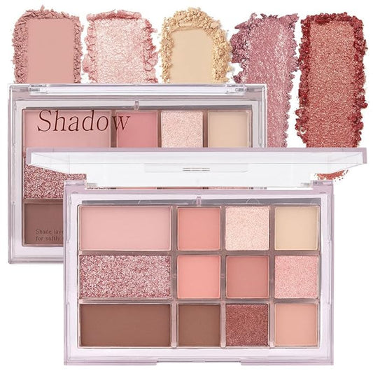 12 Girds Colorful Matte Shimmer Eyeshadow Palette for Eye Makeup,High Pigmented Eye Shadow Primers Powder Palet de sombras de ojos 12-B-Velvo Beauty