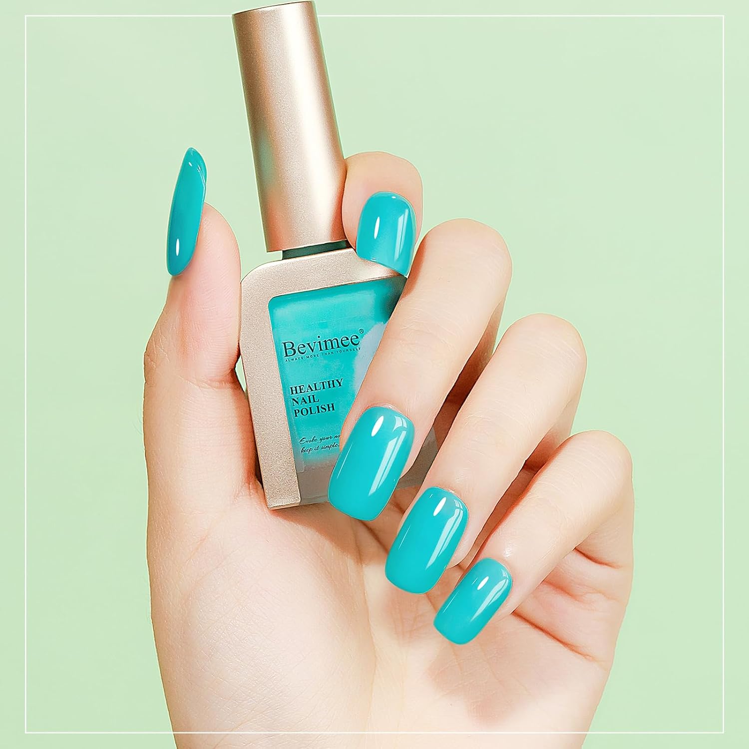 Quick Dry Nail Polish, Pastel Green Nail Lacquer Regular Fast Dry Fingernail Polish Bulk Non Gel Long-Lasting DIY Salon Gift For Women-Velvo Beauty