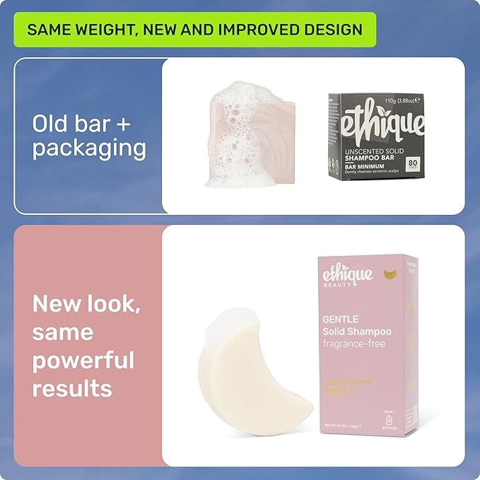 Ethique Gentle Unscented Shampoo Bar with Cocoa Butter - Plastic-Free, Cruelty-Free, Vegan, 3.88 oz - Formerly Bar Minimum-Velvo Beauty