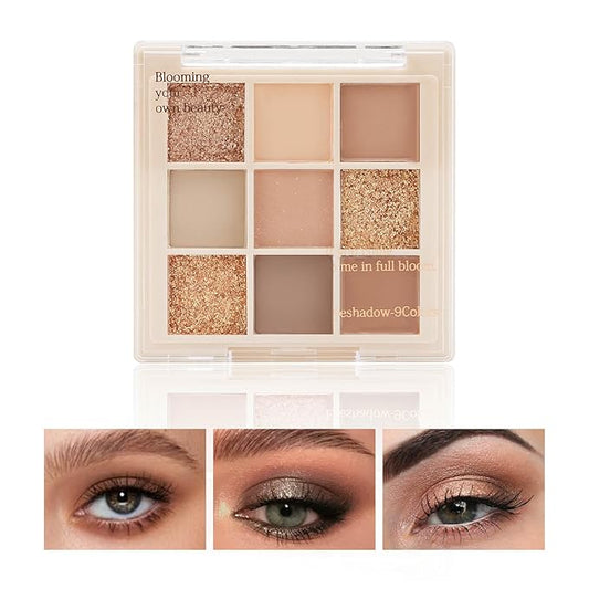 Boobeen Nude Eyeshadow Palette - Matte and Shimmer Makeup, Highly Pigmented Creamy Eye Shadow Powder, Create a Neutral Eye Look, Long Wearing-Velvo Beauty