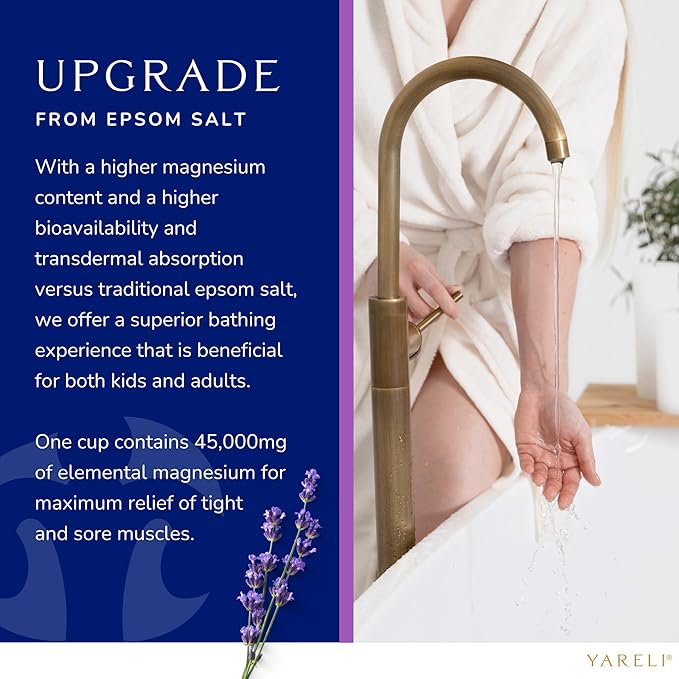 Magnesium Flakes, 5lb Lavender, Dead Sea Bath and Foot Soak, Alternative to Epsom Salt with Over 250,000mg of Magnesium Chloride Per Bag-Velvo Beauty