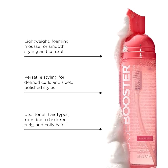 Style Factor EDGE BOOSTER Extra Strength Setting Mousse – Frizz Control, Extra Volume, and Conditioning – 2.5oz Orange Ruby Mousse for Curly Hair