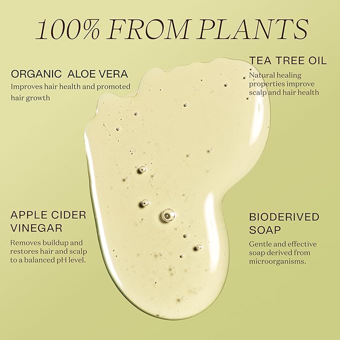 Non Toxic Vegan Shampoo with Organic Ingredients, Apple Cider Vinegar & Tea Tree Oil - Sulfate Free, Color Safe, Paraben Free, Gluten Free, Cruelty Free, pH Balanced (2-Pack)-Velvo Beauty
