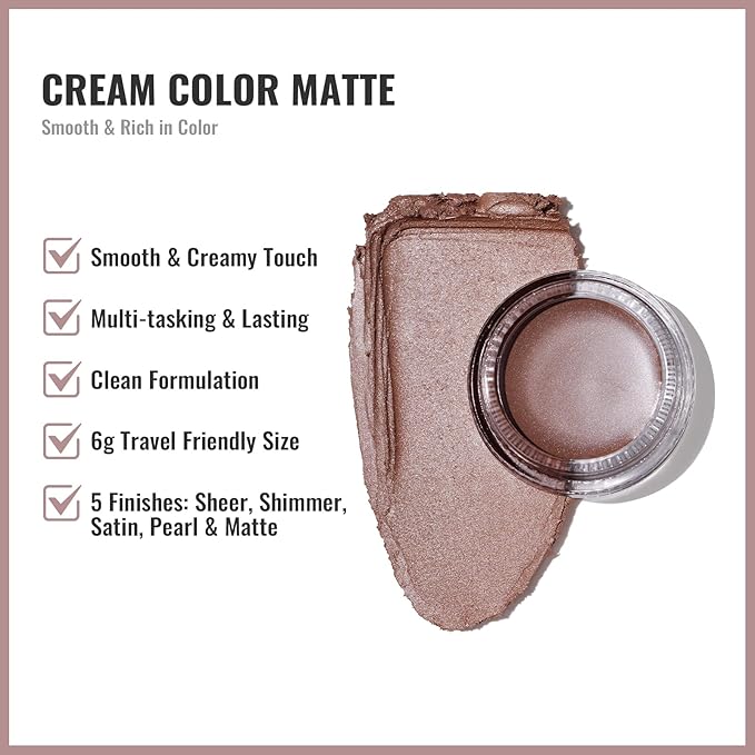 Oulac Matte Eyeshadow 3-in-1 Eyeshadow Eye Primer&Eyeliner Highly Pigmented Waterproof Smudge-proof Long Lasting Wear Smooth&Blendable Formula for Natural Look,Vegan & Cruelty-Free,CM03-Velvo Beauty