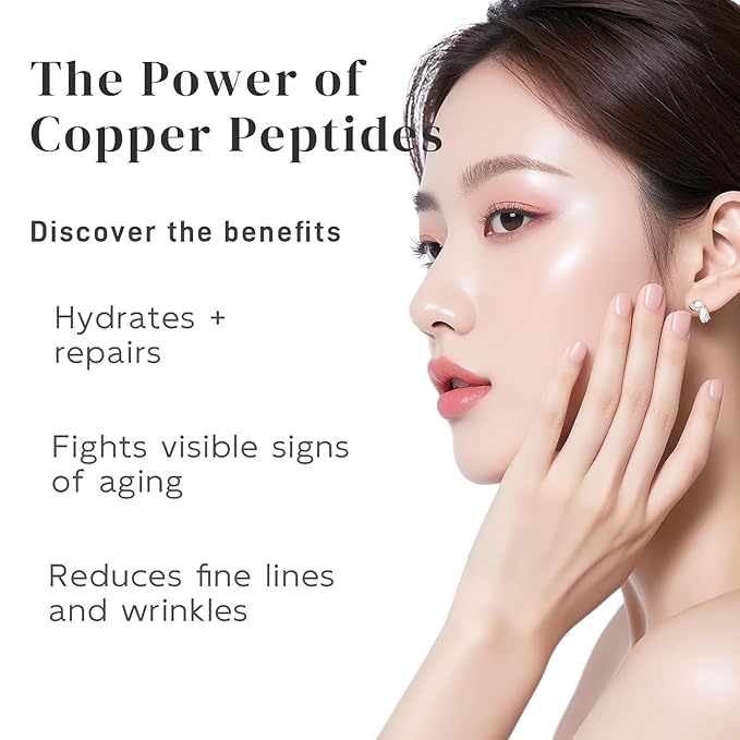 Copper Peptides Serum for Face - Peptides Collagen Renewal & Anti-Aging Serum - GHK-Cu, EGF, Hyaluronic Acid,Collagen - Anti Wrinkle, Firming, Moisturizing-Korean Skin Care,25mL/0.88 Fl Oz-Velvo Beauty