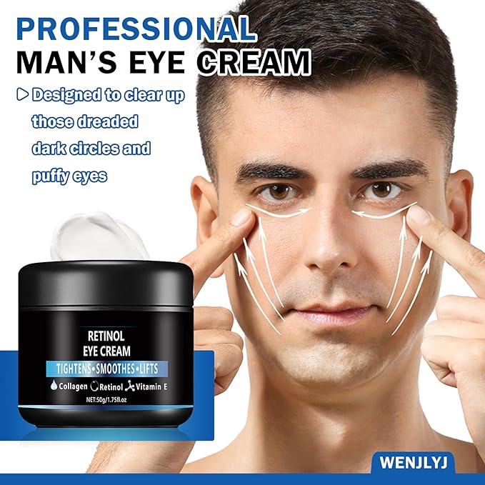 Men's Eye Cream,Hydrating Eye Cream for Men,Smooth Under Eye Cream for Dark Circles and Puffiness,Moisturizing Eye Cream Reduce Wrinkles Fine Lines & Firm Skin-Velvo Beauty