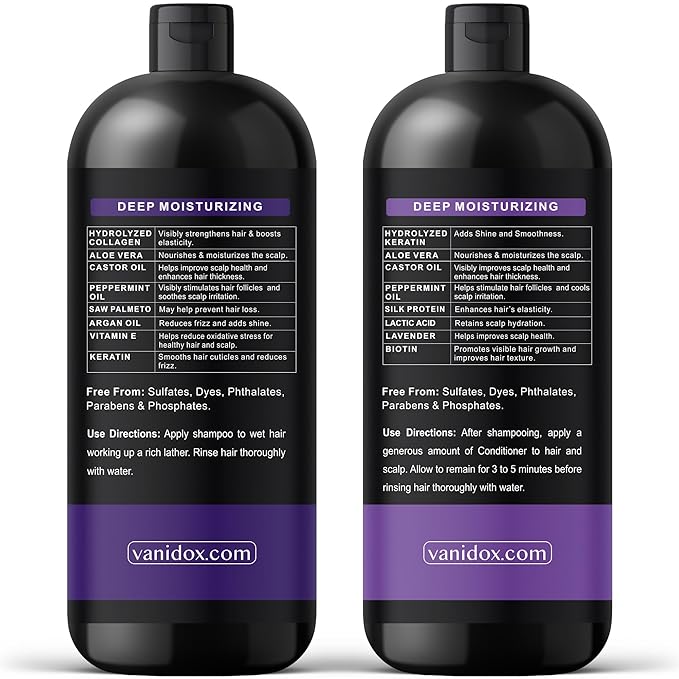 Tea Tree Shampoo and Conditioner Set with Lavender and Mint | DHT Blockers | With 100% Pure Tea Tree Oil for Itchy, Dry Scalp | Sulfate & Paraben Free | For Men & Women | 16 fl oz Each-Velvo Beauty