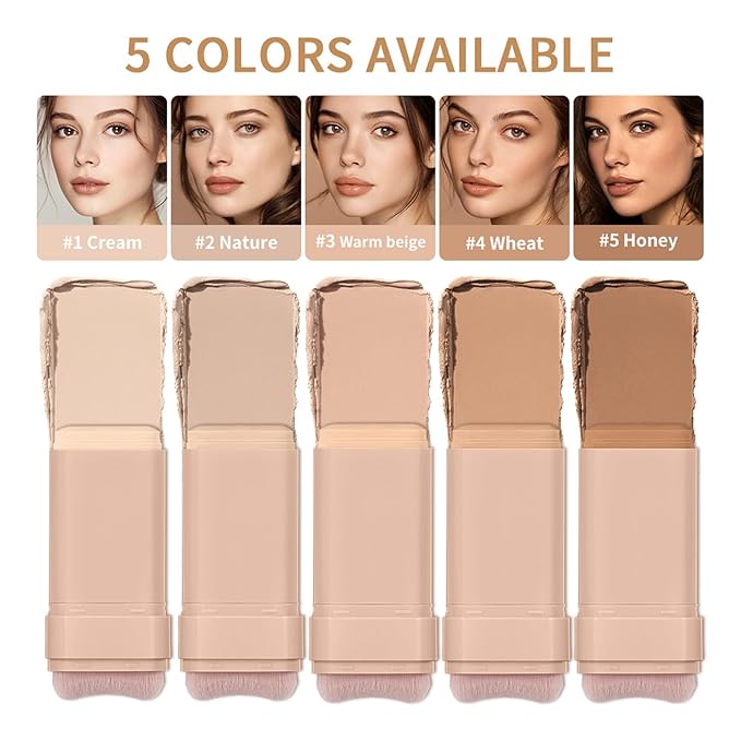 Beauty Balm Serum Boosted Skin Tint, Dual-Ended Eraser Foundation Stick with Brush, Full Coverage Cream Korean Makeup, Long-Lasting Stick for Smooth, Flawless Finish (#3 Warm Beige)-Velvo Beauty