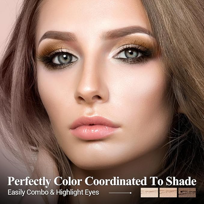 BROWN NEUTRAL Eyeshadow Stick Makeup 6PCS Set, Metallic Shimmer Matte Cream Eye Shadow Eyeliner Brightener Pencil Crayon - BROWN NEUTRAL-Velvo Beauty