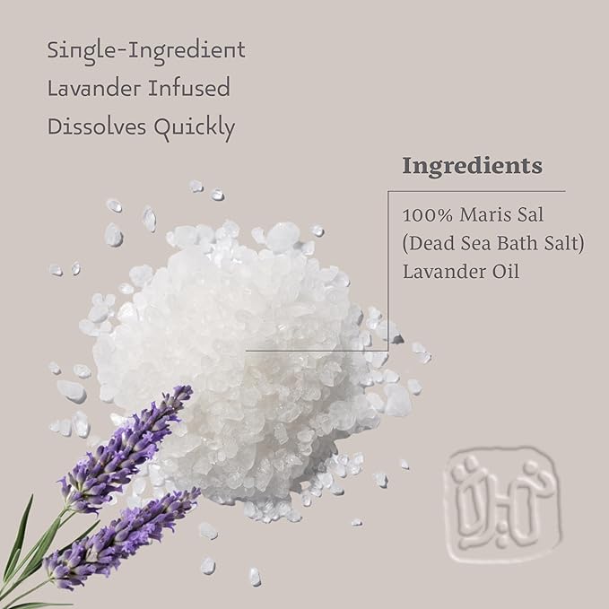 Dead Sea Salts for Soaking - Relaxing Salt Bath Soak for Body Rejuvenation - Natural Mineral Salts - Coarse Dead Sea Salt Bath Salts for Women & Men w/Lavender Infused Essential Oil (2.2lb)-Velvo Beauty