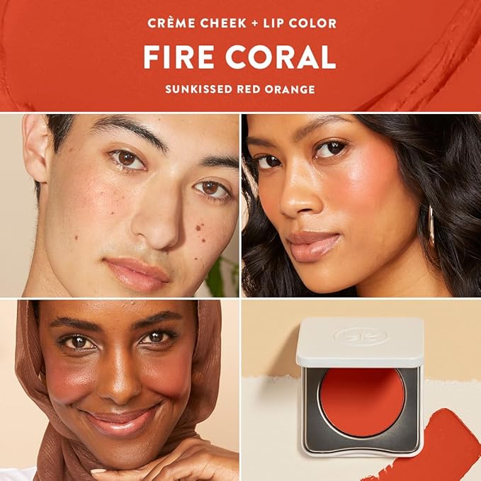 Honest Beauty 2-in-1 Creme Cheek Blush + Lip Color | EWG Verified, Vegan + Cruelty Free | Fire Coral, .1 oz-Velvo Beauty