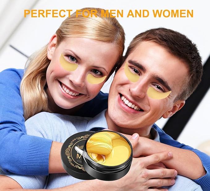 Under Eye Patches, Eye Mask, Eye Patches for Puffy Eyes and Dark Circles Reduce Eye Bags Fine Lines Smooth Wrinkle, Anti-Aging,Hydrating, 24K Gold Eye Skin care Pads with Collagen (60PCS) Black-Velvo Beauty