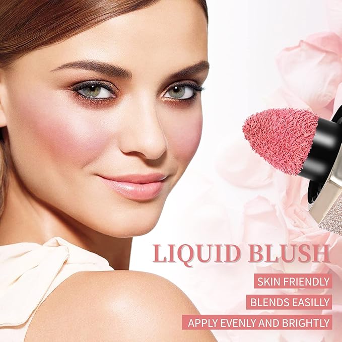 Soft Cream Blush, Liquid Blush for Natural Dewy Blush Makeup, Lightweight Blush for Cheeks, Long-Wearing Smudge Proof Liquid Blush Makeup, Cream Liquid Cream Blush Makeup - Foggy Pink-Velvo Beauty
