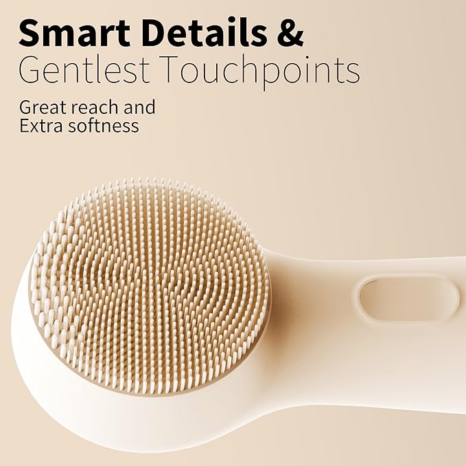 Silicone Face Scrubber, NågraCoola CLIE 2.0 Facial Cleansing Brush, Rechargeable, Waterproof Face Scrub Brush for Cleansing, Exfoliating, Massaging, Electric Facial Exfoliator for Women and Men - Oat-Velvo Beauty