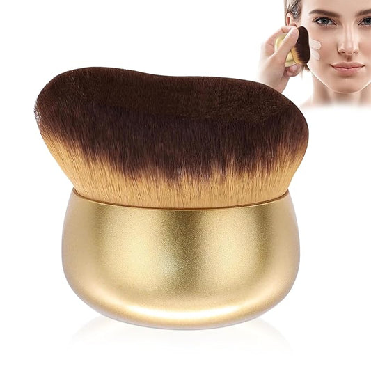 Extra Large Body Makeup Brush For Self Tanner,Leg Makeup &Bronzer Blend,75 mm Wide-headed Kabuki Brush Provides More Even& Pretty Application, Sunscreen Face&Back Makeup Brush,Wet&Dry Use-Matte (Gold)-Velvo Beauty