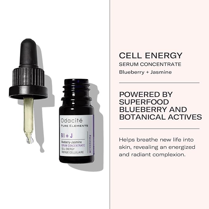 Odacité Anti Aging Serum Concentrate with Blueberry + Jasmine, Hydrating & Skin Brightening Anti-Aging Facial Oil Concentrate for Mature & Tired Skin - 0.17 fl. oz-Velvo Beauty