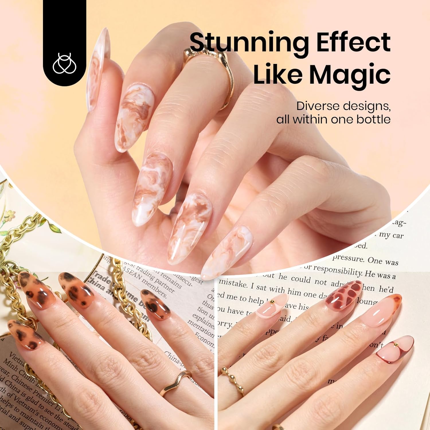 Beetles Halloween Blooming Gel: 2 Pcs 15ml Clear Uv Led Blooming Gel Nail Polish for Spreading Effect Blossom Marble Natural Stone Watercolor Floral Print Soak off Nail Diy Design-Velvo Beauty