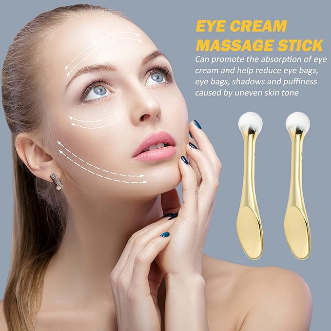 EXCEART 6pcs Metal Makeup Spatula Mini Spoon Eye Cream Massage Sticks Beauty Scoop for Facial Cosmetic Face Cream-Velvo Beauty