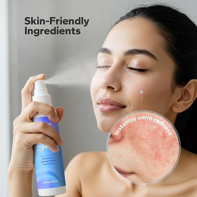 Hypochlorous Acid Spray (8.45 Fl Oz), Facial Spray for Skin Cleansing & Soothing, Hypoallergenic HOCL Sprays for Face & Eyes, All-Purpose Cleaner for Sensitive Skin Care-Velvo Beauty