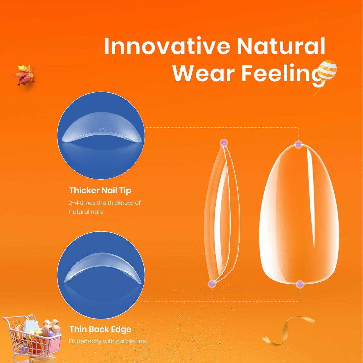 Beetles Gel Nail Kit, Short Almond Nail Tips Easy Extension Set 240 Pcs Pre Shaped Clear Full Cover Fake Nails Tips with 5 In 1 Nail Glue Uv Led Lamp DIY Manicure Gifts for Women-Velvo Beauty