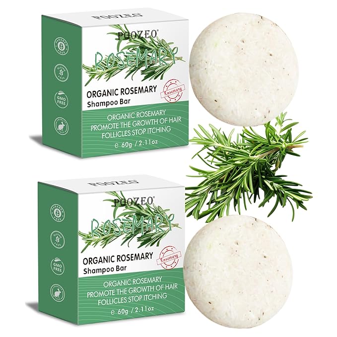 2 Pack Rosemary Hair Shampoo Bar,Deep Cleansing for Scalp Hair Loss Shampoo Soap,Organic Hair Oil Control,Solid Shampoo for Hair Growth, Refreshing and Hydrating Soap for Stocking Stuffers Women Gifts-Velvo Beauty