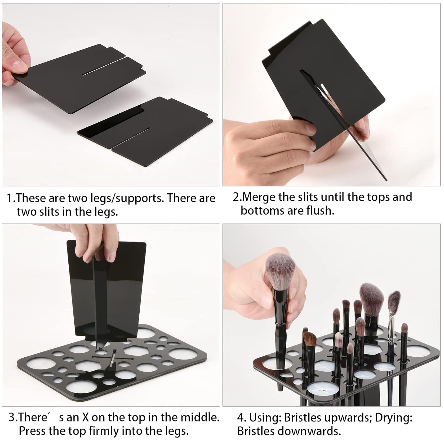 Makeup Brushes Drying Rack, Brushes Dryer, Collapsible 28 Slot Acrylic Brush Holder Stand Tree Tray Support Display for Makeup Artist Acrylic Nail Brushes Makeup Lovers-Velvo Beauty