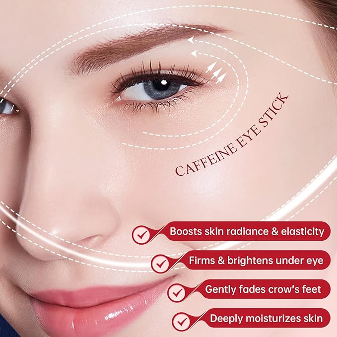 Eye Stick - Anti Wrinkle Eye Cream for Puffy Eyes, Dark Circles, Eye Bags, Crows Feet, Wrinkles,Reduces Wrinkles Saggy Skin Puffy Eyes (Caffeine)-Velvo Beauty