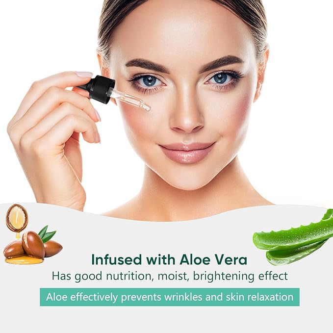 Aloe Vera Eye Serum Dark Circles Under Eye Treatment for Women to Reduce Appearance of Puffy Eyes Eye Bags Fine Lines and Wrinkles for All Skin Types, Beauty Skin Care Gift-Velvo Beauty