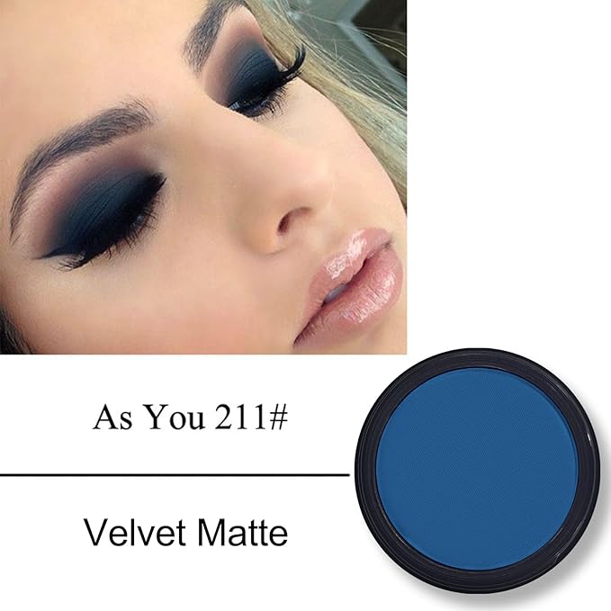 Erinde Single Dark Blue Matte Eyeshadow Palette, High Pigmented Eye Shadow Powder, Long Lasting, Ultra-Blendable, Intense Color-Velvo Beauty