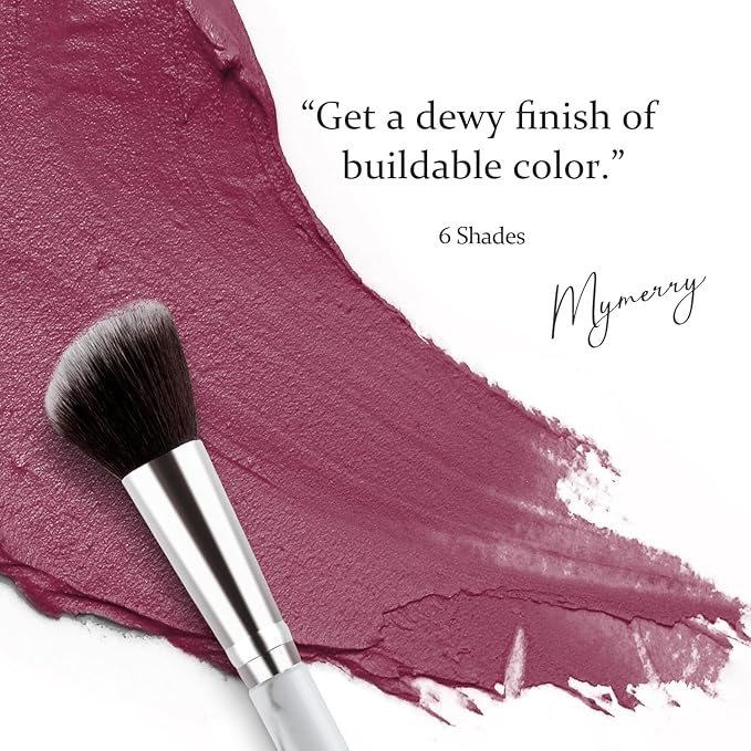 Blush Stick, Cream Blush for Cheeks and Lip Tint, Dewy Finish, Buildable & Blendable Color, Lightweight & Long-Lasting Formula| Rosemary-Mauve & Angled Blush Brush(0.53fl.oz)-Velvo Beauty
