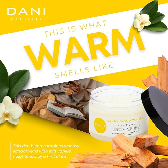 Naturals Exfoliating Sugar Scrub - Warm Sandalwood Vanilla, featuring organic cane sugar and shea butter, gently exfoliates and deeply nourishes for smooth, radiant, and hydrated skin – 14 oz-Velvo Beauty