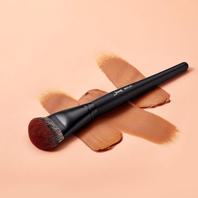 Jessup Large Face Makeup Brushes 5pcs, Premium Synthetic Foundation Powder Contour Blusher Highlighter Brush, Phantom Black T273-Velvo Beauty