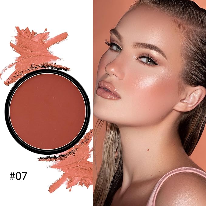 Boobeen Powder Blush Matte Blush, Highly Pigmented Beauty Cream Blush Palette for Create A Natural Cheek Flushed Look, Rich Colors (C-07)-Velvo Beauty