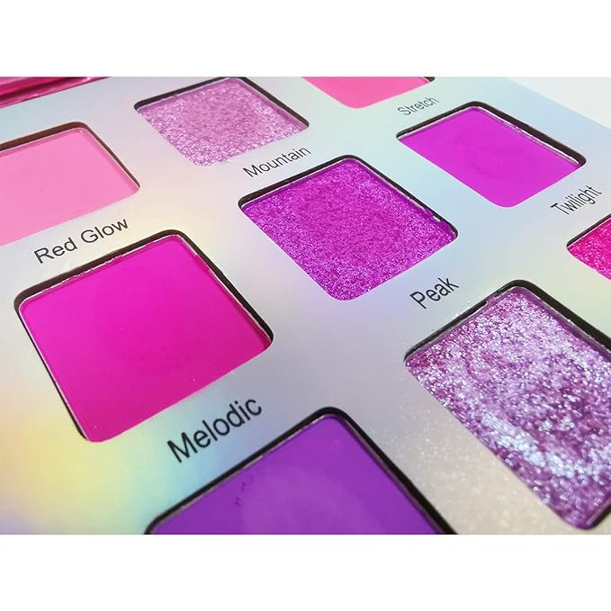 Highly Pigmented Eyeshadow Palette, 9 Color Bright Eye Makeup Palette Colorful Matte Eye Shadow Palettes Long Lasting Waterproof Cruelty-free, Rainbow (Pink)-Velvo Beauty