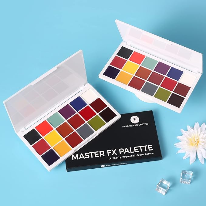 Master FX Palette, 18 Highly Pigmented Cream Colors, Professional SFX Makeup Palette for the Stage, Film, Costumes, Cosplay-Velvo Beauty