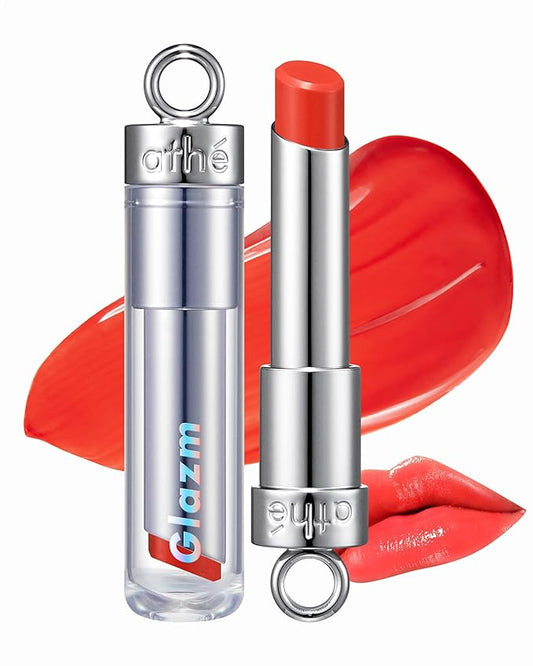 ATHE Glazm Lipbalm Stick - Vegan Glow Korean Lip Balm - Plumping, Volumizing & Highly Pigmented Lipstick - Soft Melting, Buildable Formula - Plant-Derived, Cruelty-Free, 0.12oz. (02 Iconic)-Velvo Beauty